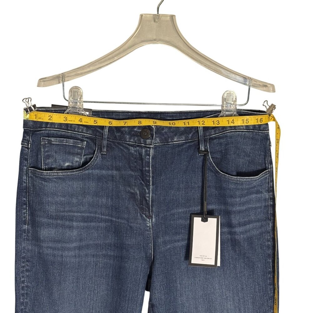 3x1 Midway Skinny Crop Jeans Womens Size 32 Dark Indigo Distressed Hem Denim - Picture 9 of 12